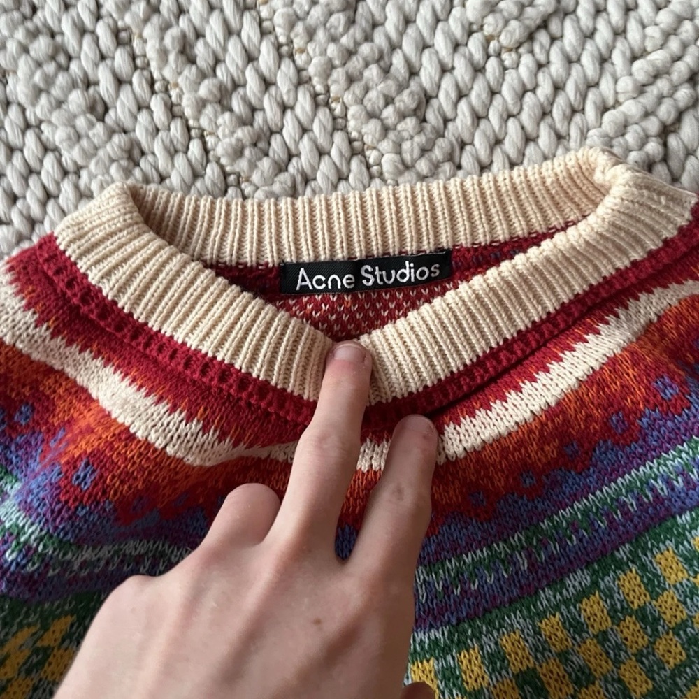 Multicolor Patterned Men’s Sweater - Picture 2 of 7